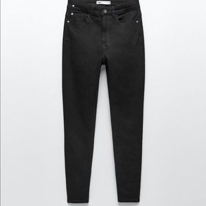 Zara High Waisted Black Skinny Jeans